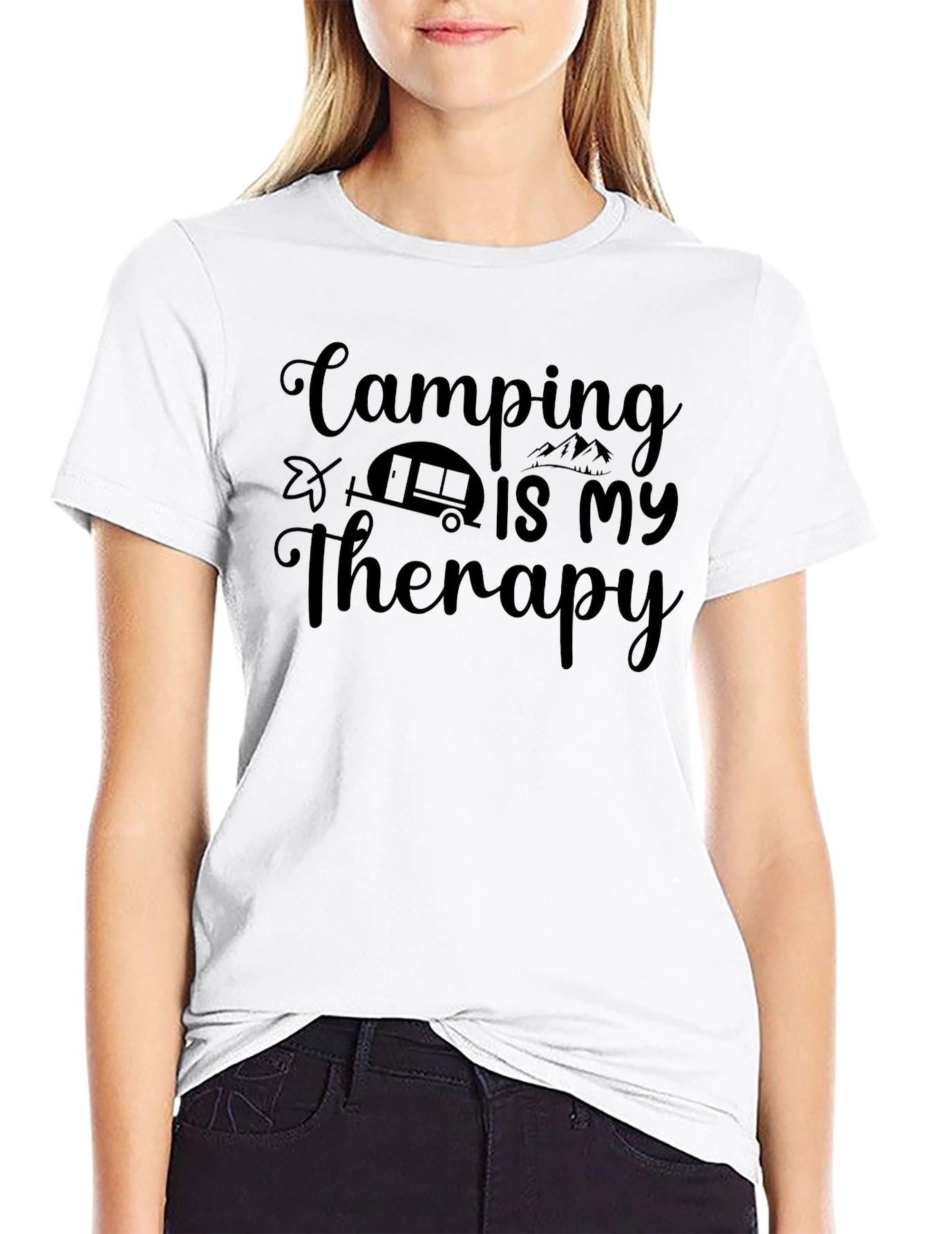 Camping Is My Therapy Graphic T-Shirt