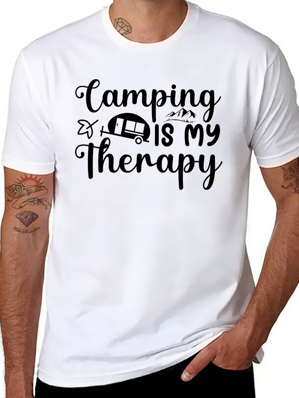 Camping Is My Therapy Graphic T-Shirt