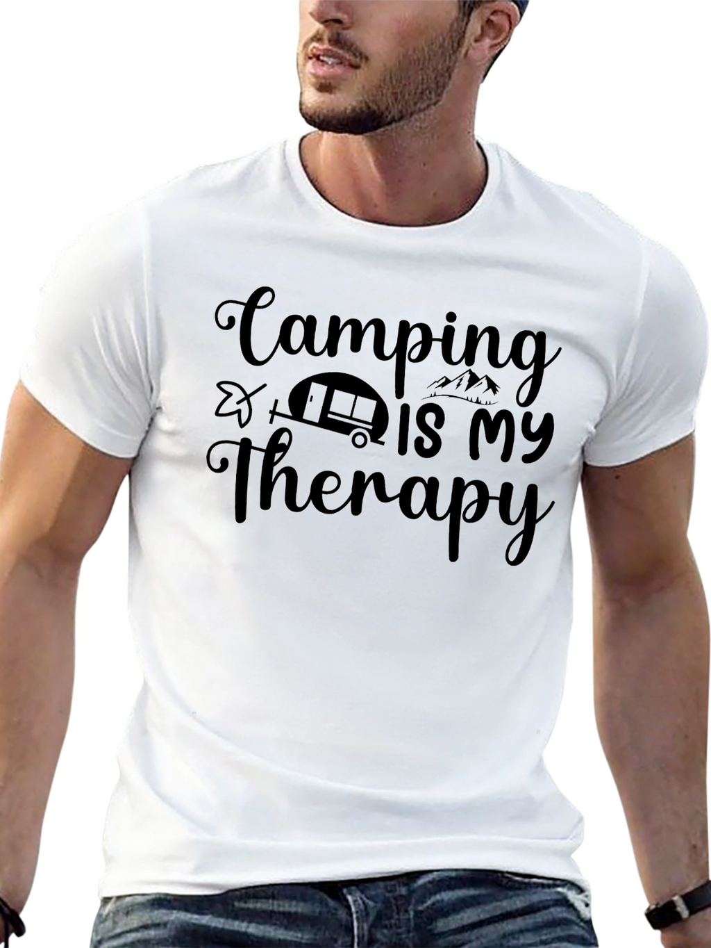 Camping Is My Therapy Graphic T-Shirt