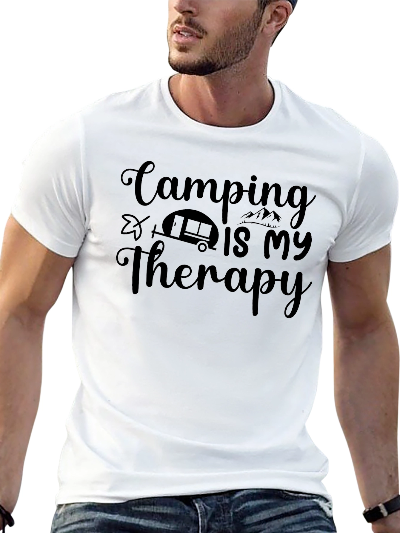 Camping Is My Therapy Graphic T-Shirt