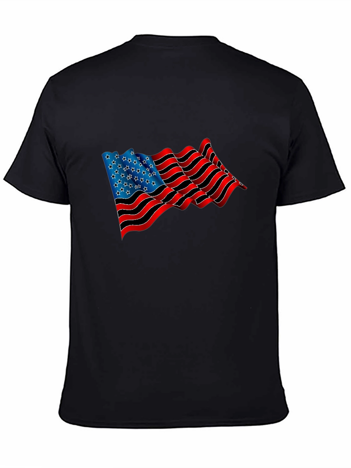 American Flag Graphic Black T-Shirt