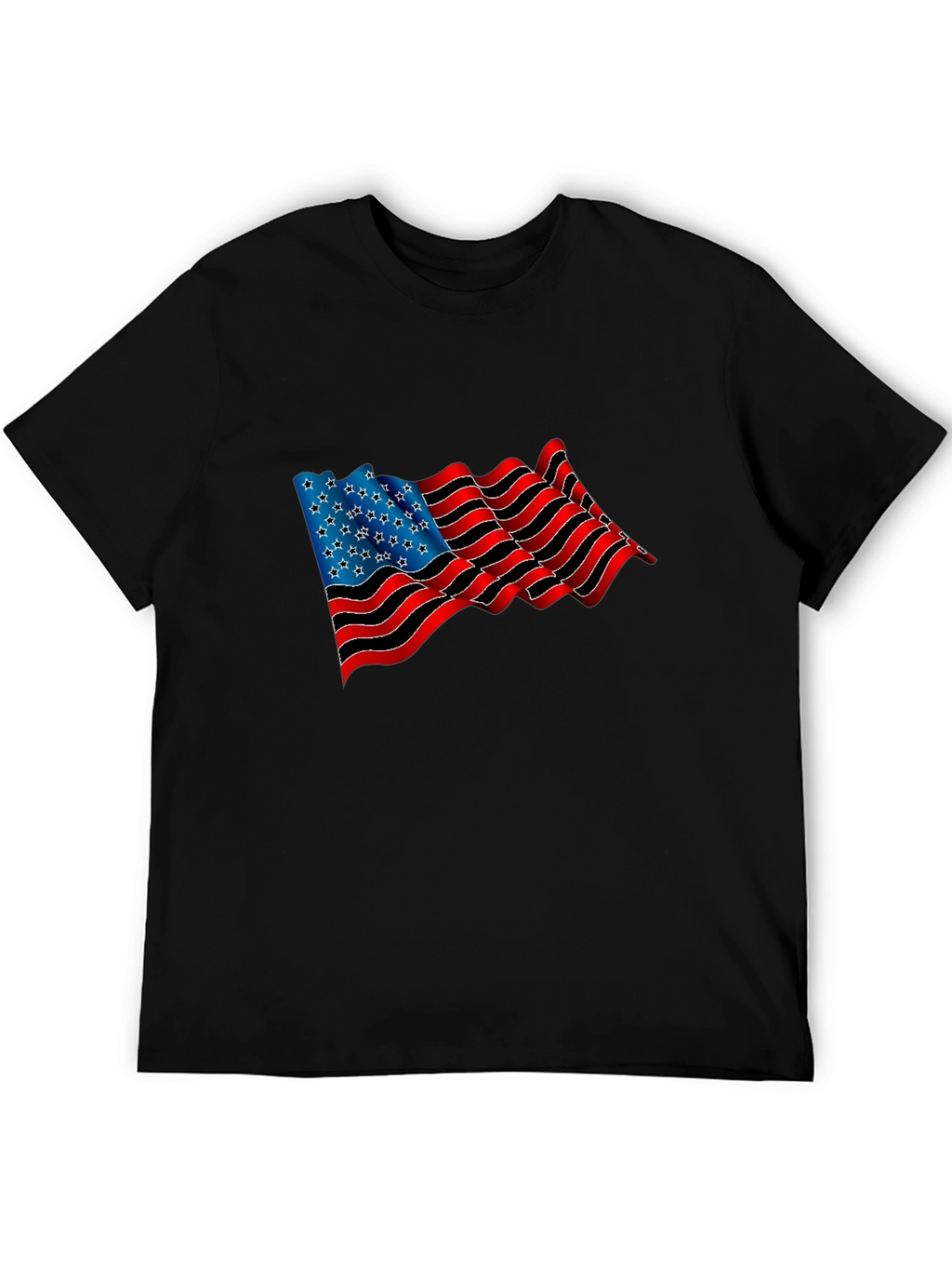 American Flag Graphic Black T-Shirt