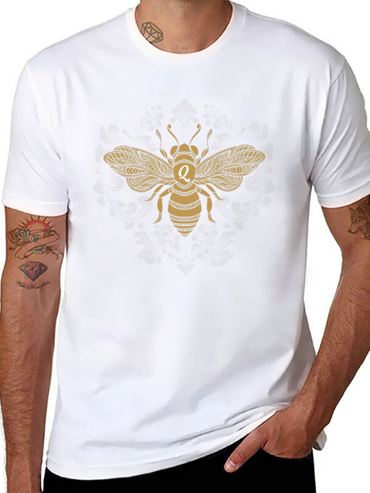 Gold Bee Graphic T-Shirt - Black