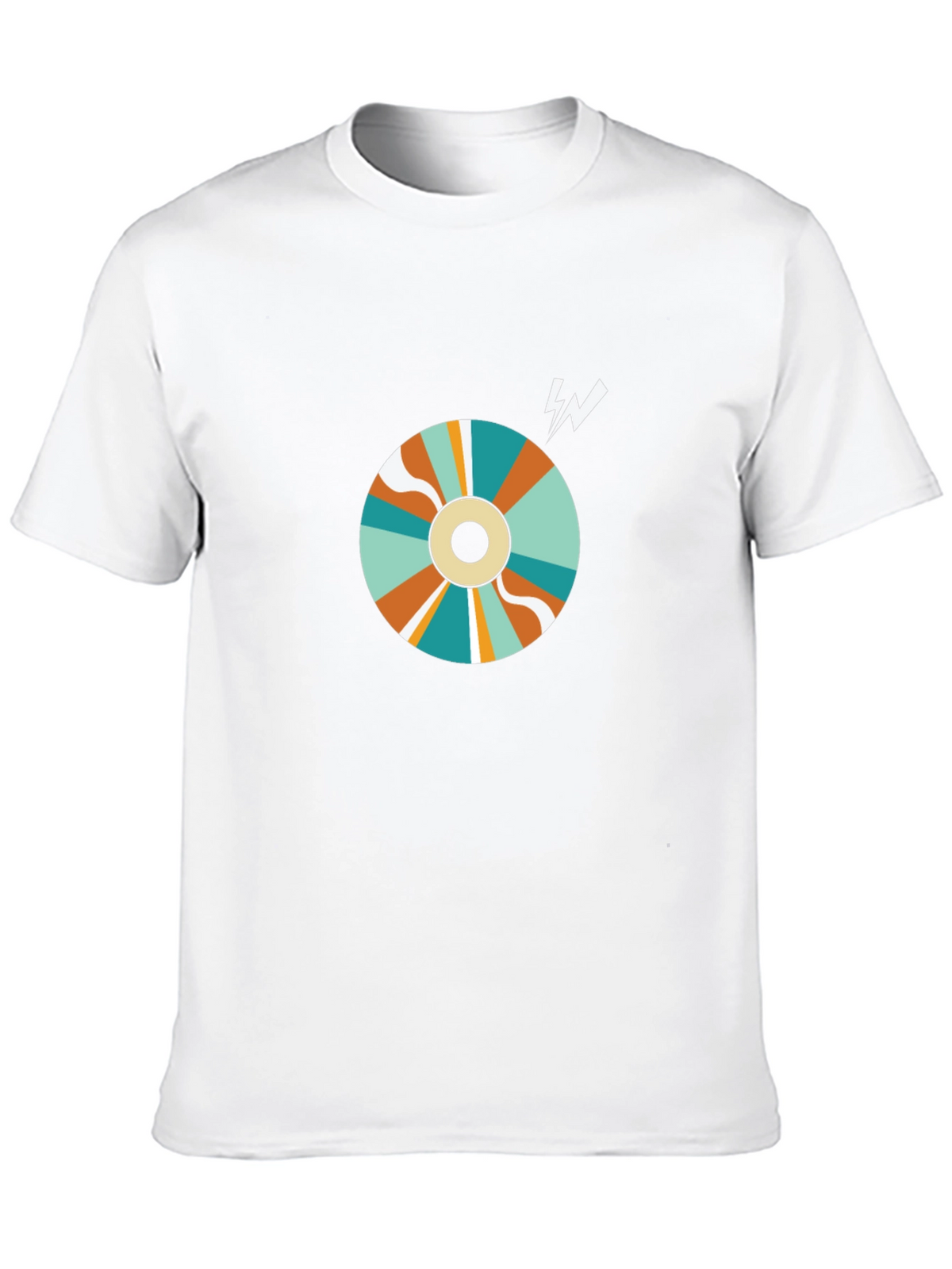 Retro Swirl Graphic Tee - Black Cotton Blend