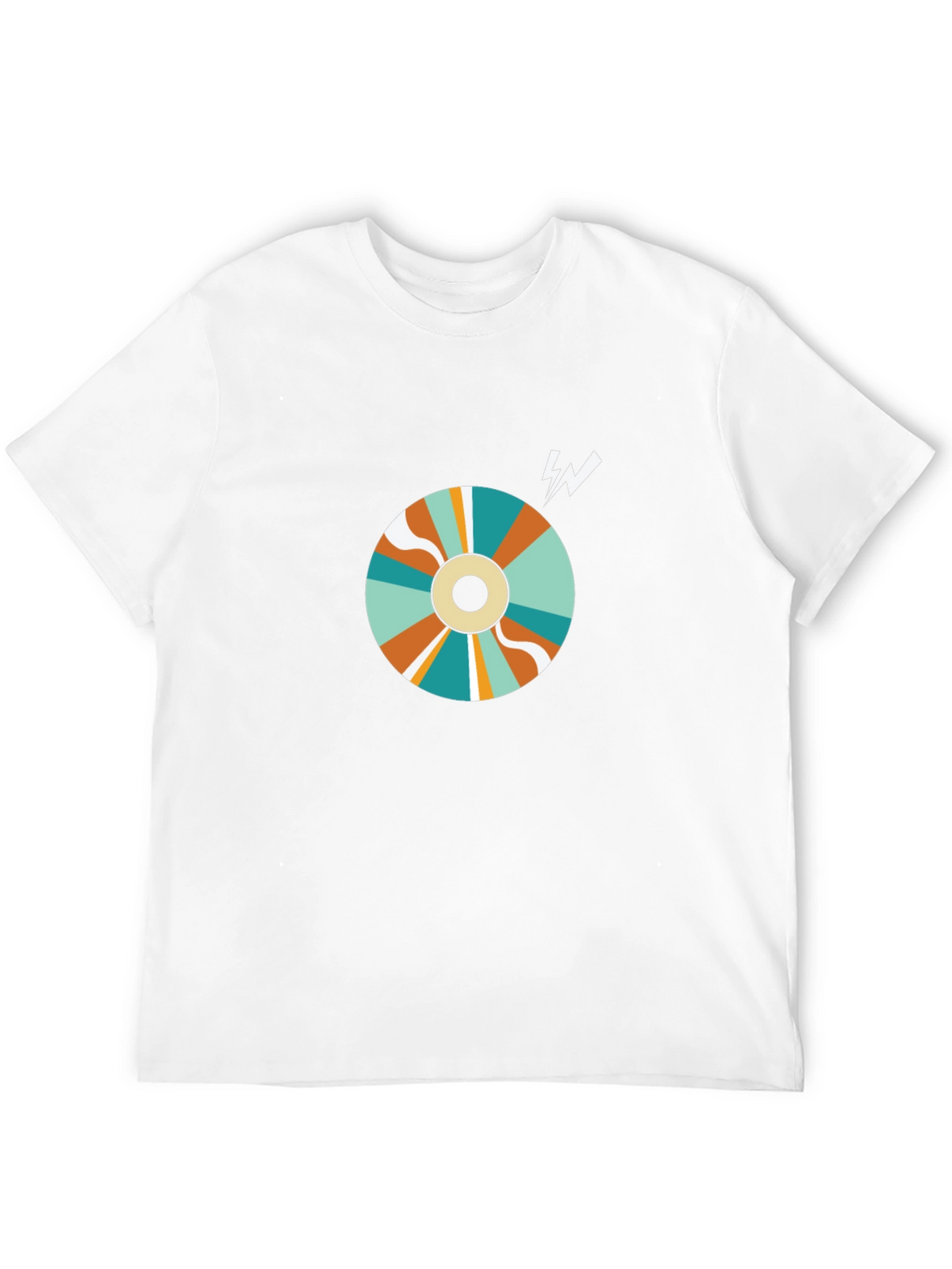 Retro Swirl Graphic Tee - Black Cotton Blend