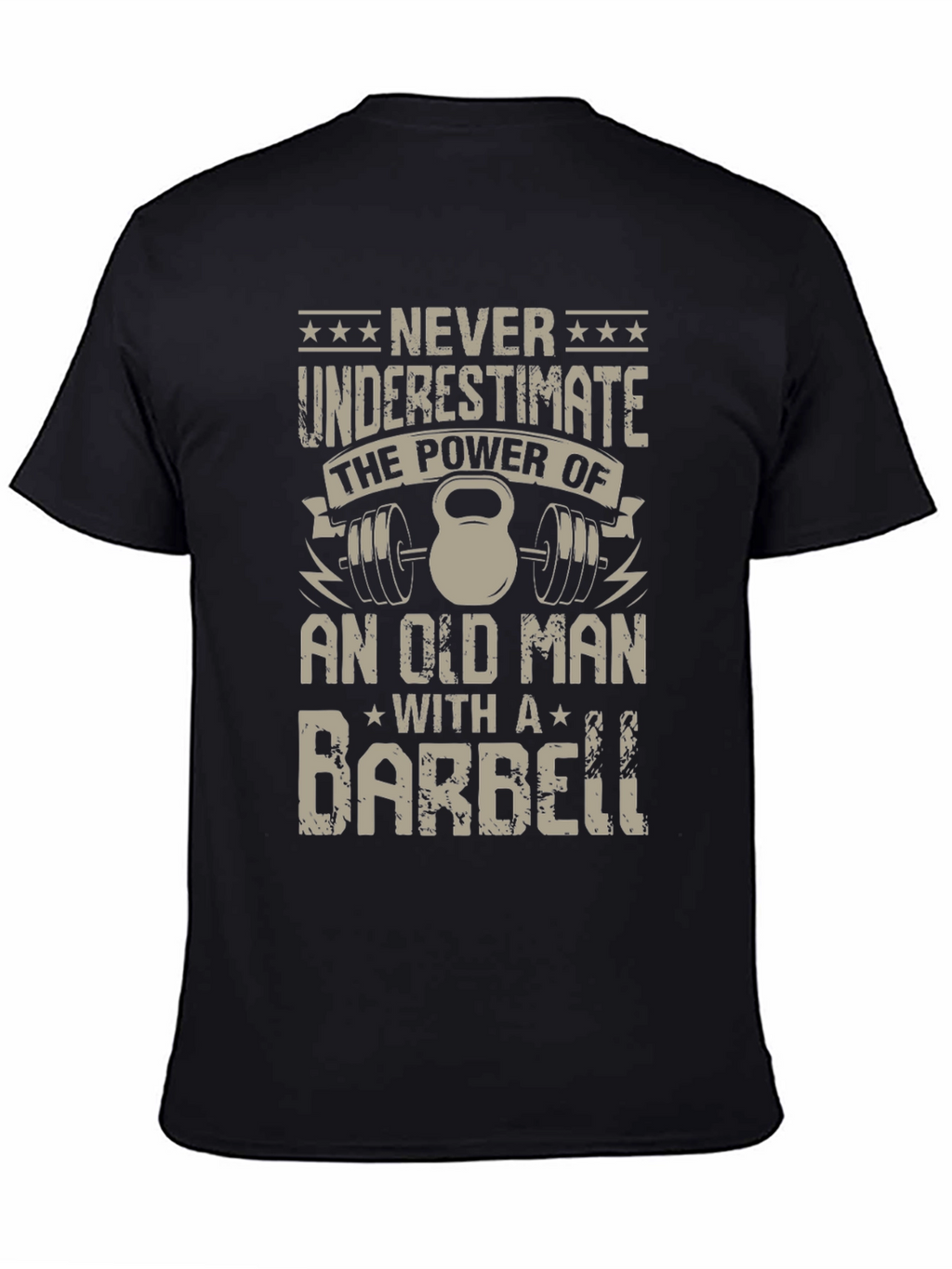 Old Man Barbell T-Shirt - Power & Strength