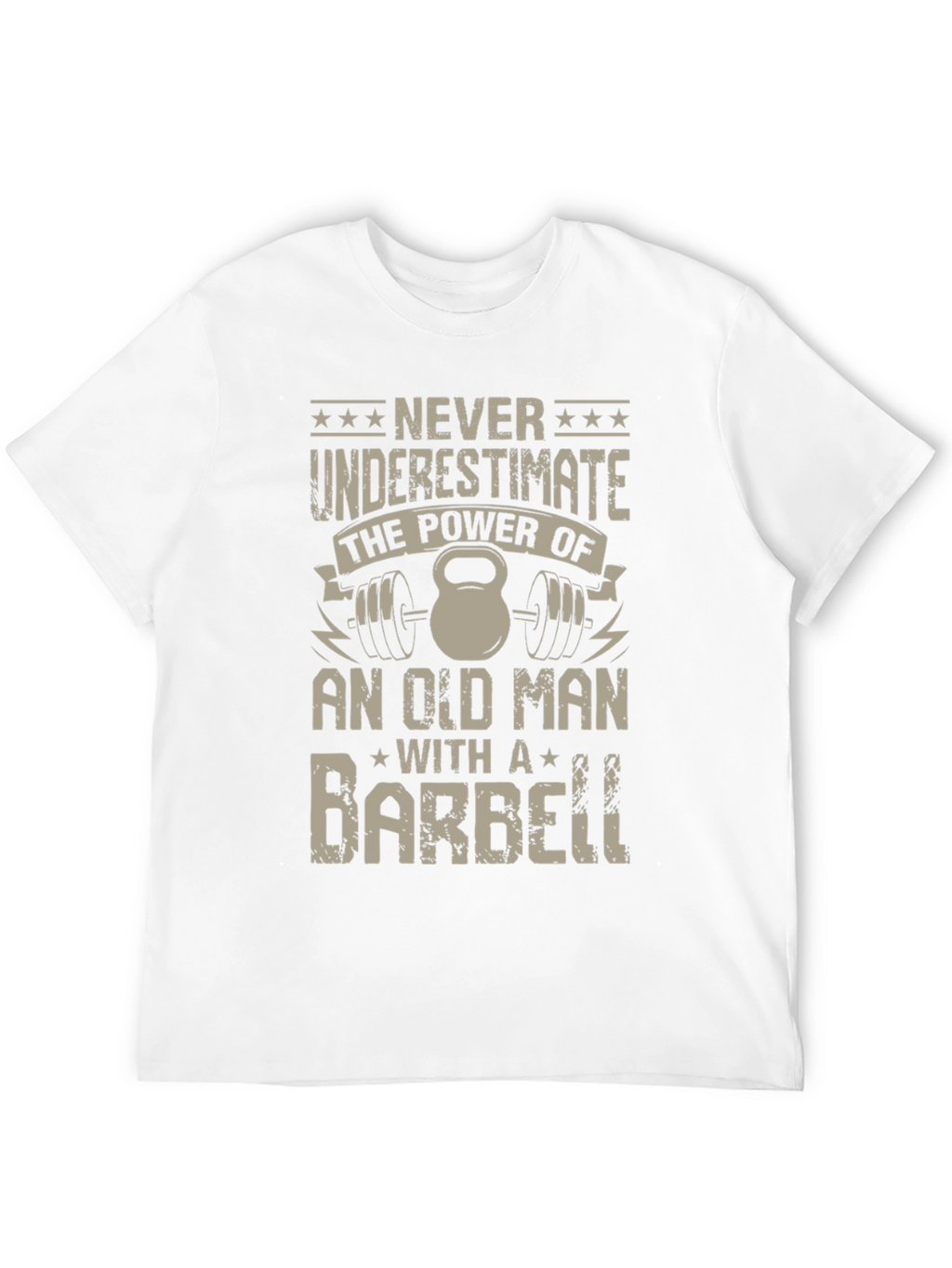 Old Man Barbell T-Shirt - Power & Strength