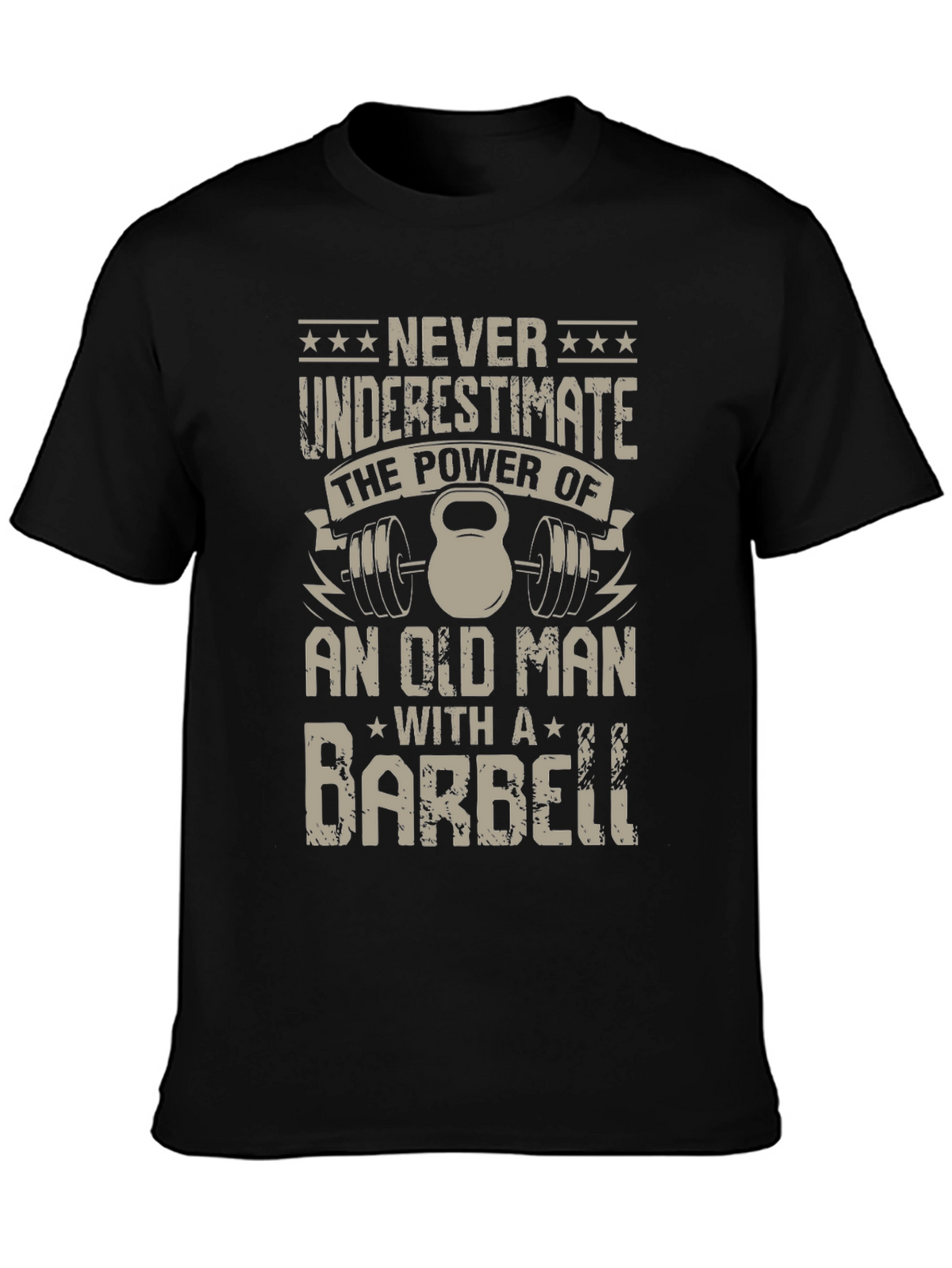 Old Man Barbell T-Shirt - Power & Strength