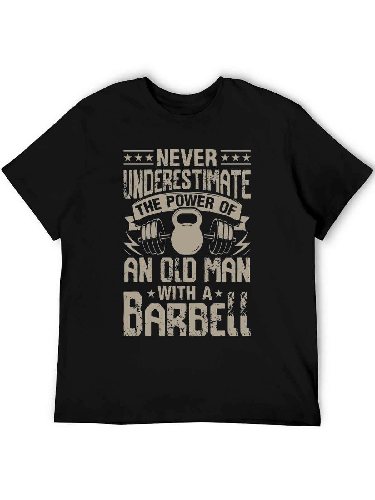 Old Man Barbell T-Shirt - Power & Strength
