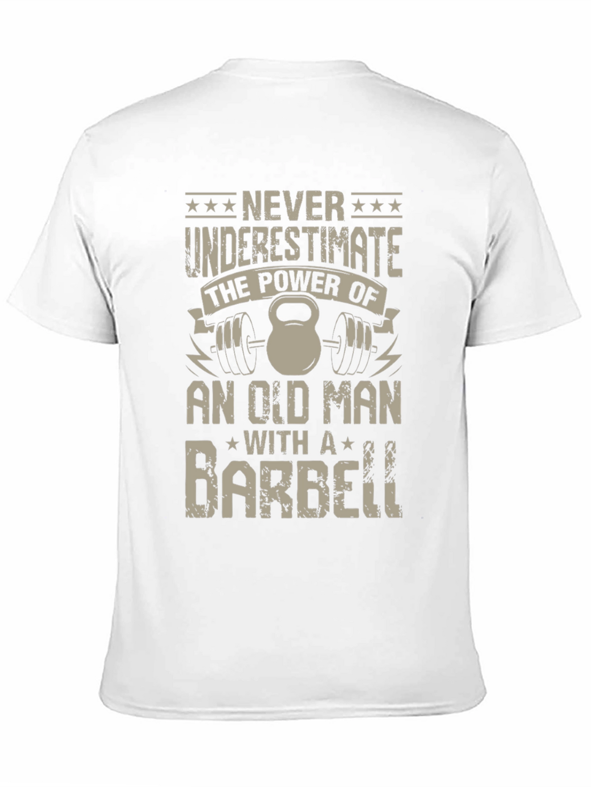 Old Man Barbell T-Shirt - Power & Strength