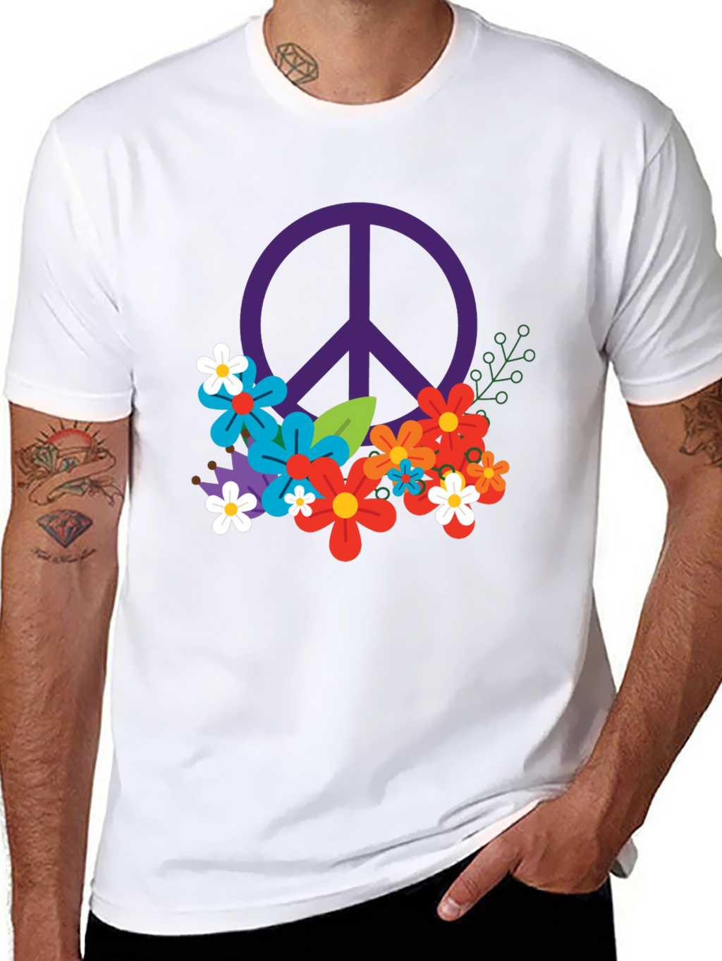 Peace & Flowers Graphic T-Shirt