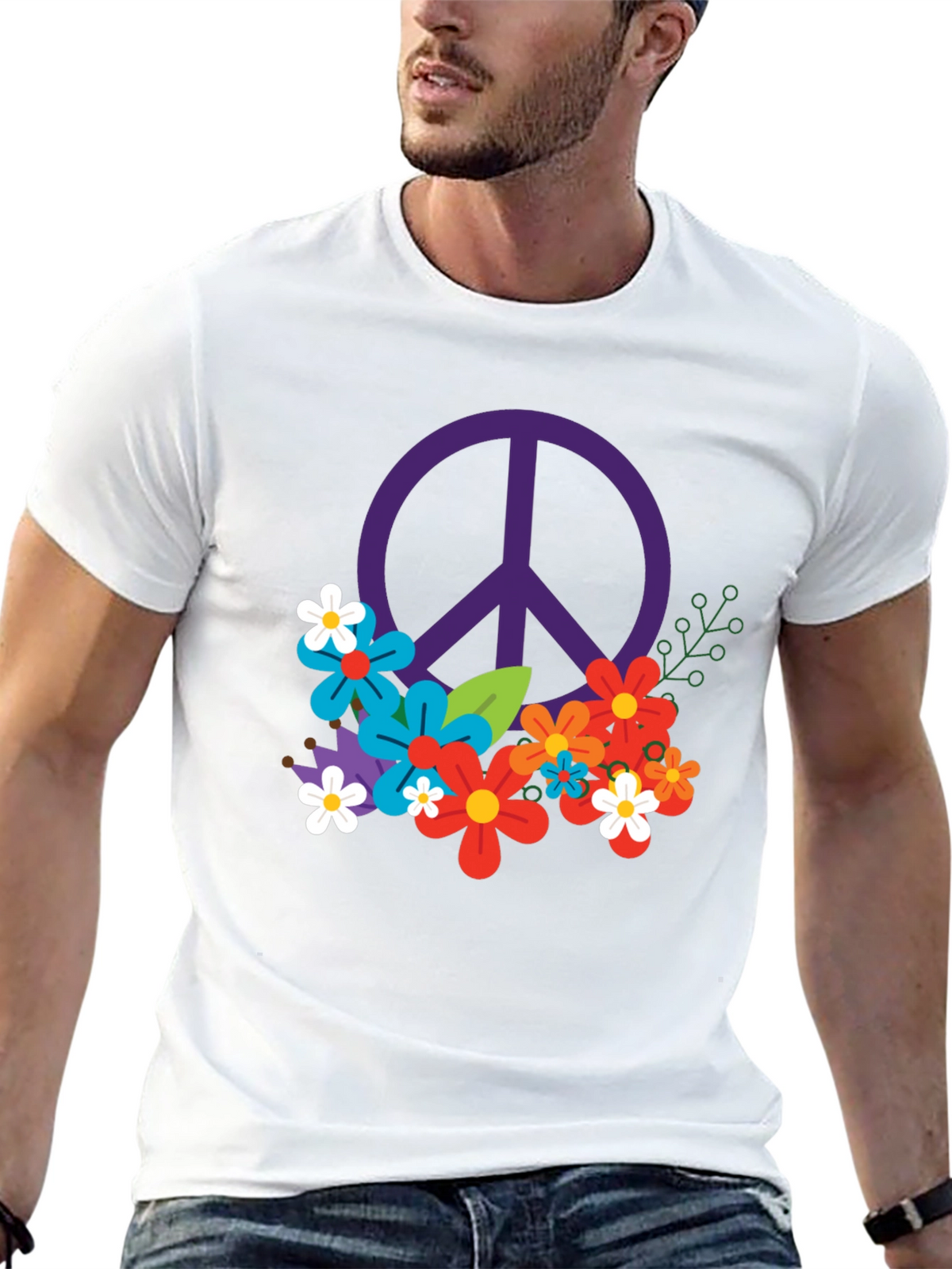 Peace & Flowers Graphic T-Shirt