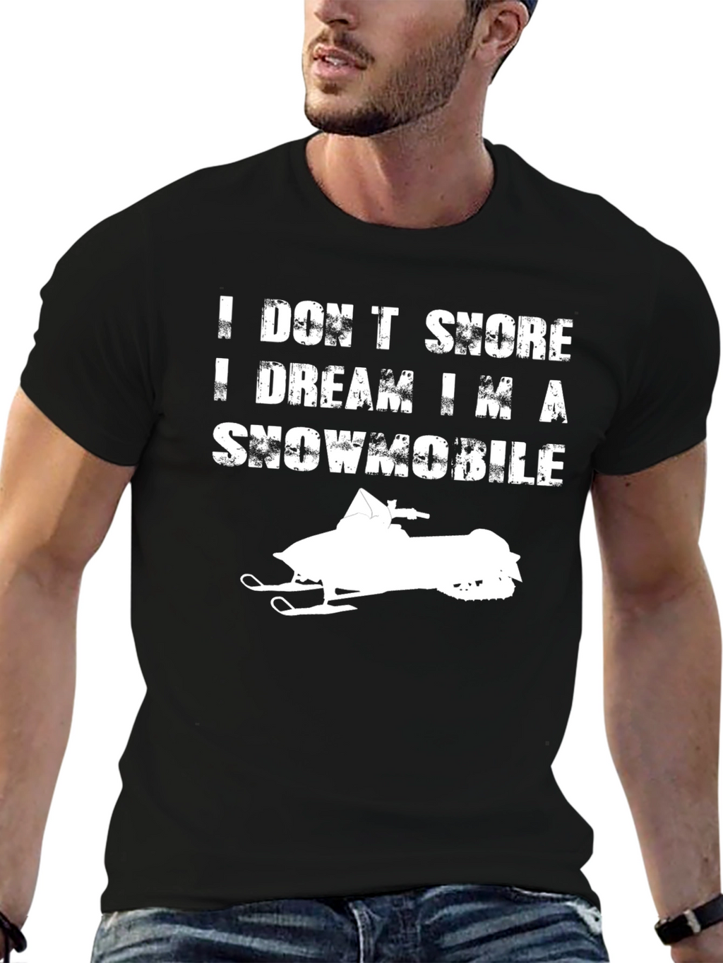 Snowmobile Dream T-Shirt - Black Graphic Tee