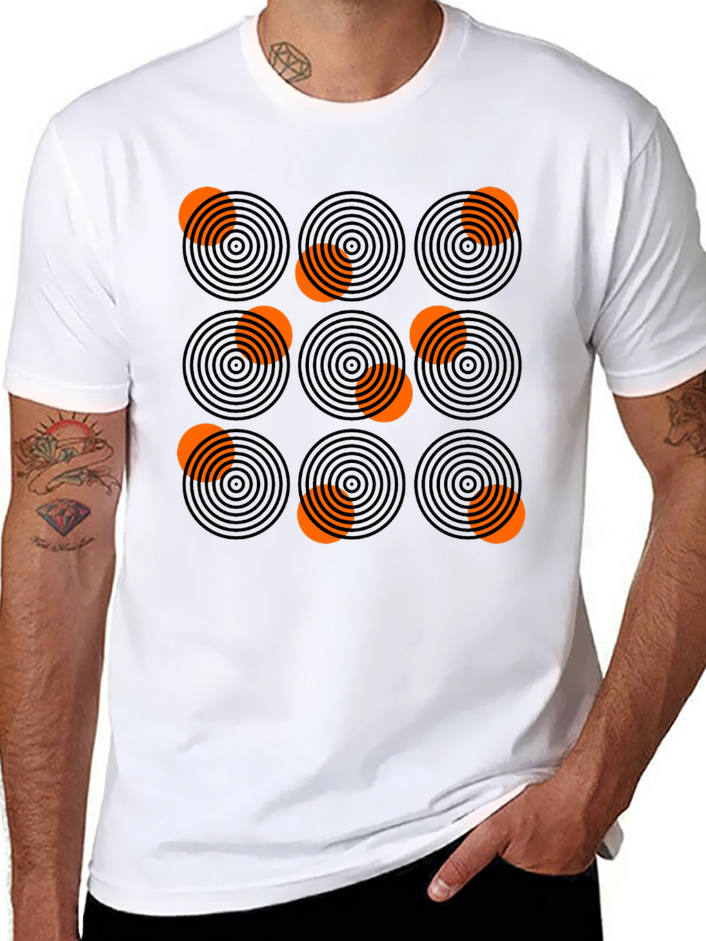 Abstract Circle Pattern Graphic Tee