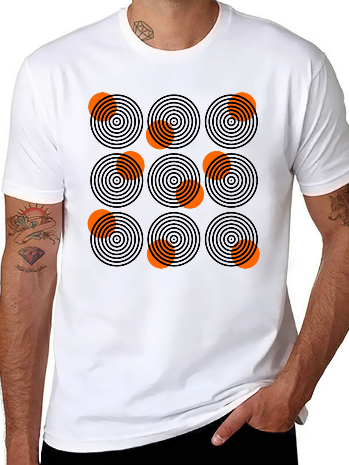 Abstract Circle Pattern Graphic Tee