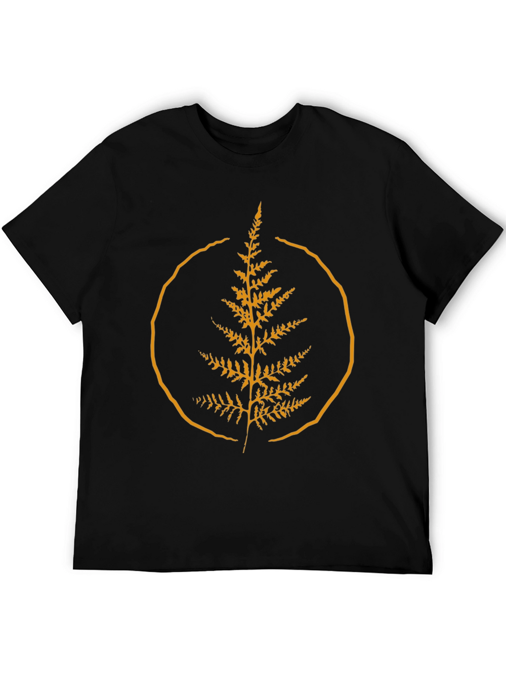 Nature Fern Graphic Tee - Stylish Black Shirt