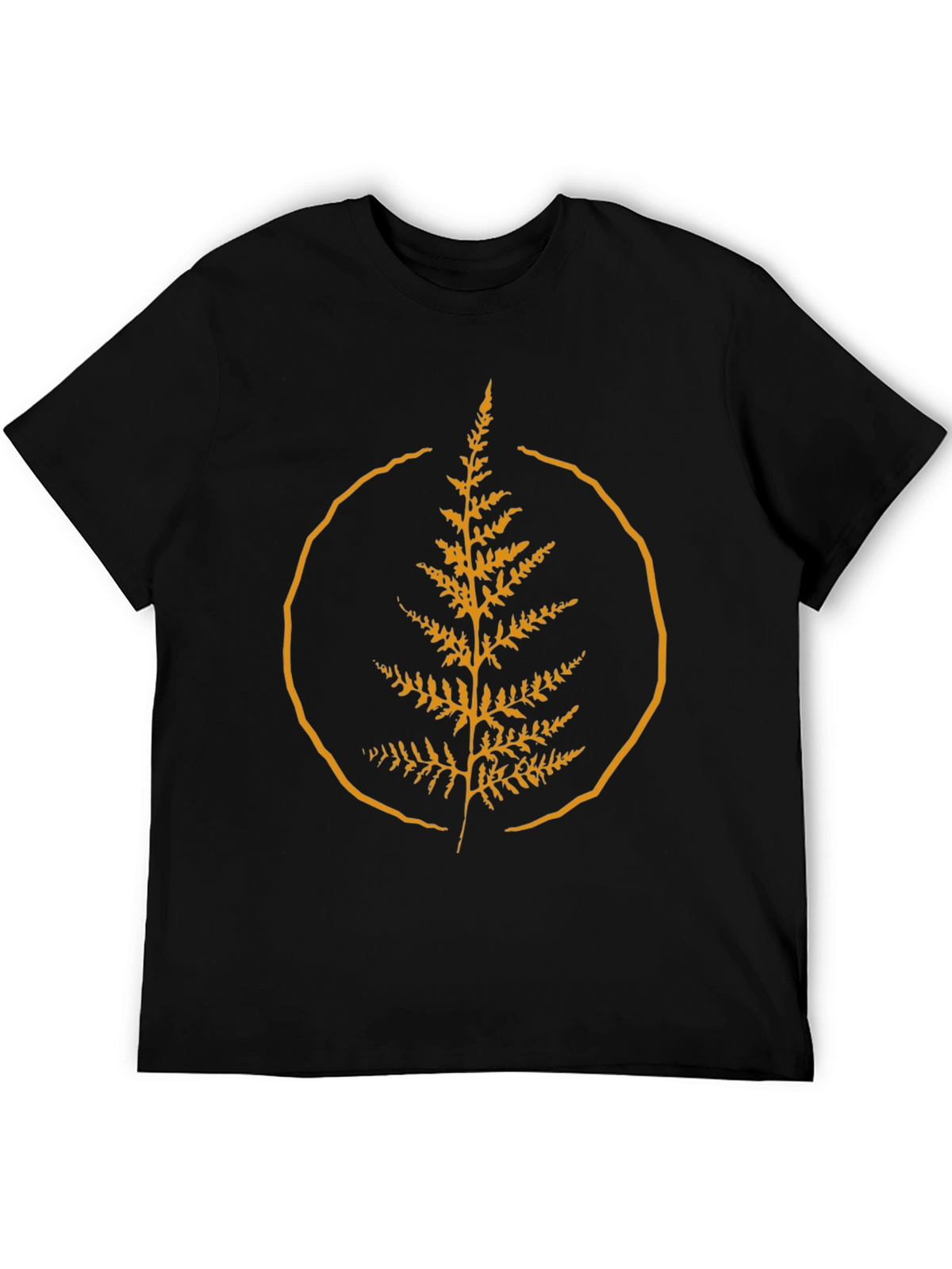 Nature Fern Graphic Tee - Stylish Black Shirt