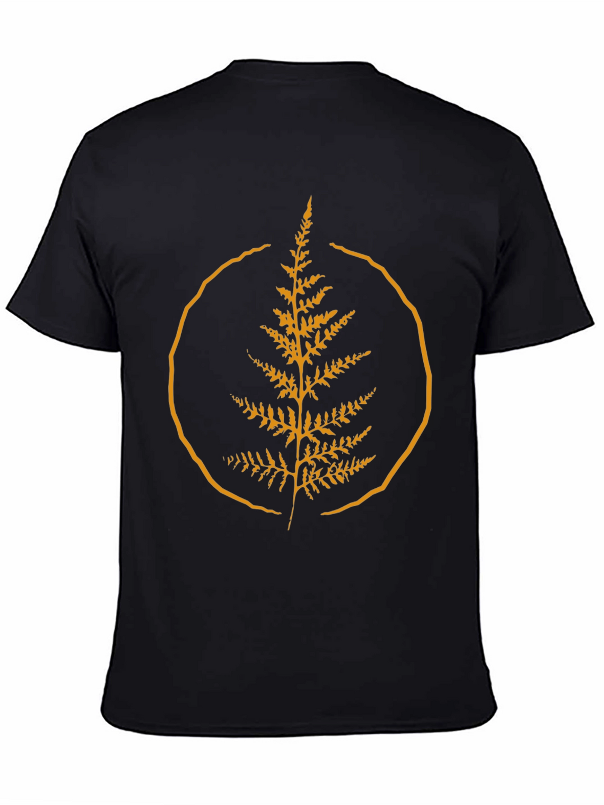 Nature Fern Graphic Tee - Stylish Black Shirt