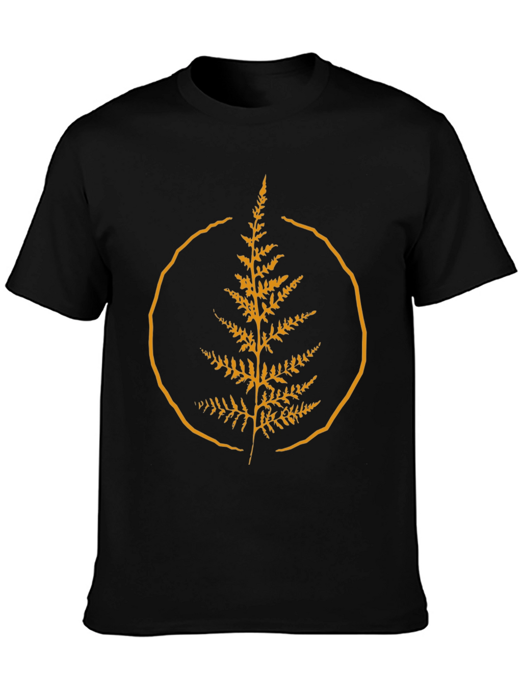 Nature Fern Graphic Tee - Stylish Black Shirt