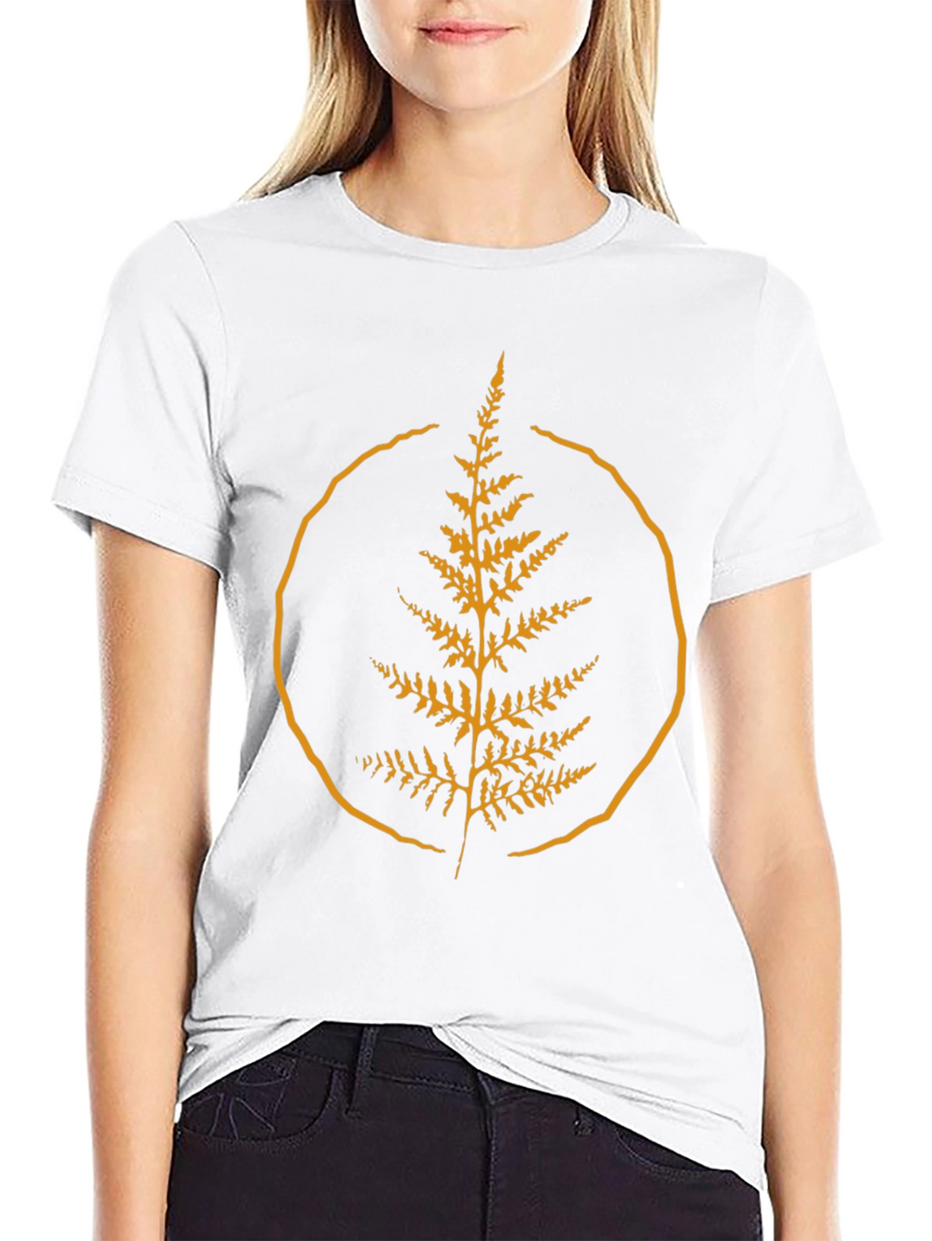 Nature Fern Graphic Tee - Stylish Black Shirt
