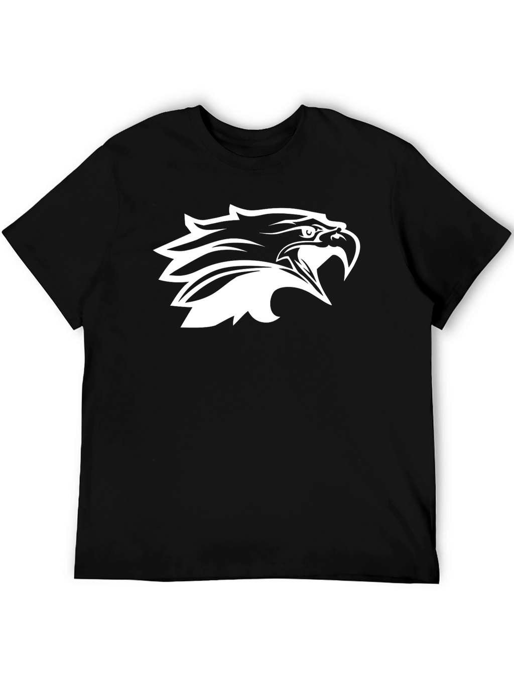 Black T-Shirt with Eagle Head Graphic