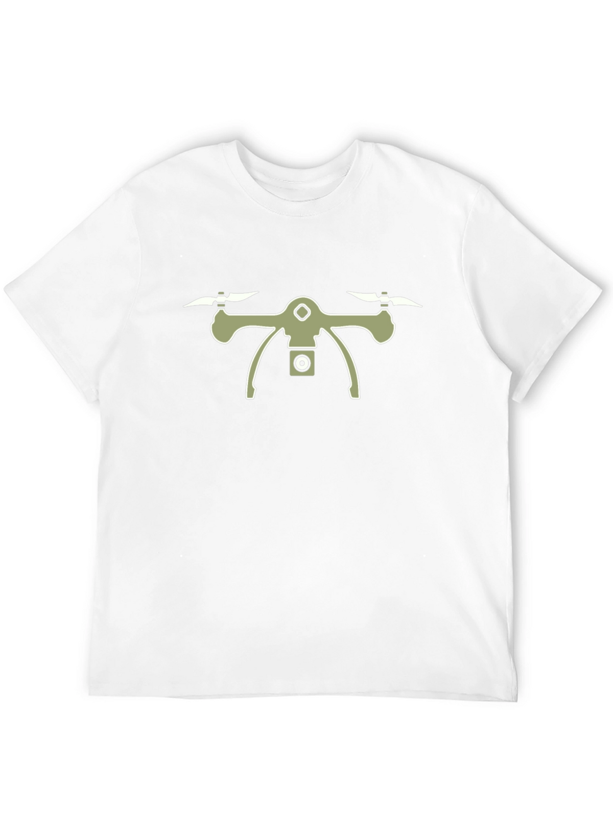 Drone Graphic Tee - Black Cotton Blend T-Shirt