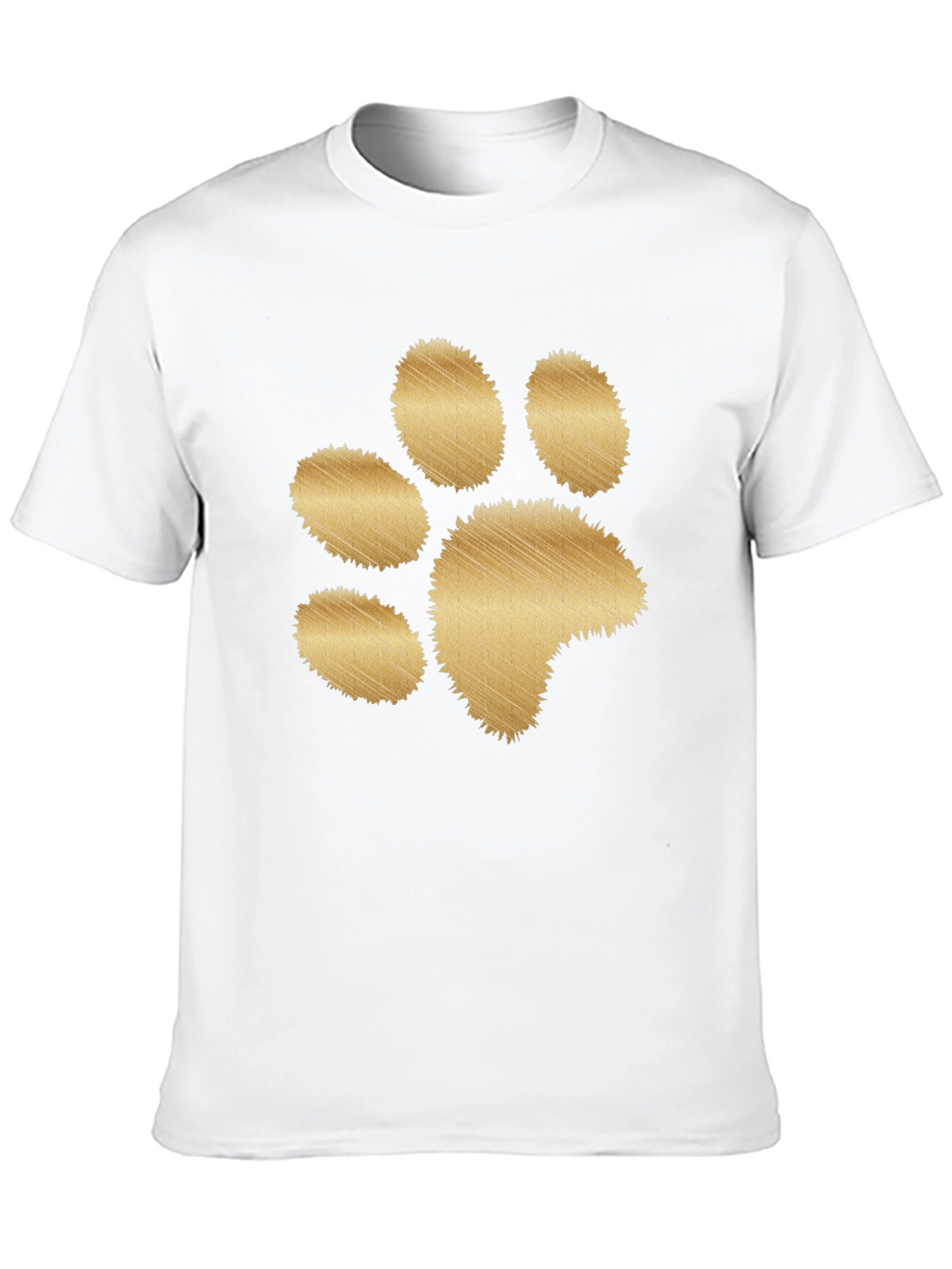 Black T-Shirt with Gold Paw Print