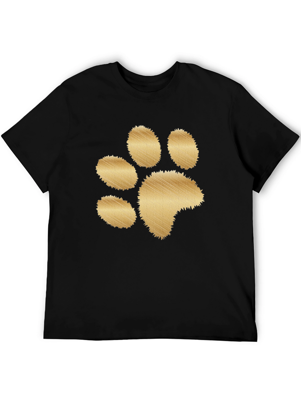 Black T-Shirt with Gold Paw Print