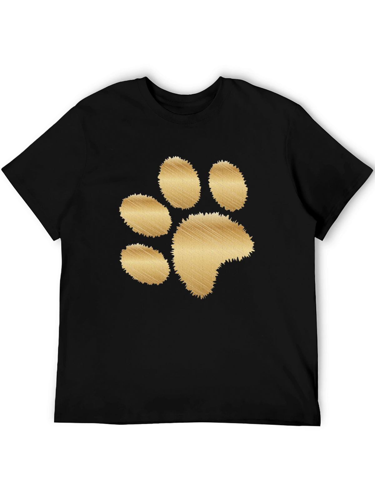 Black T-Shirt with Gold Paw Print
