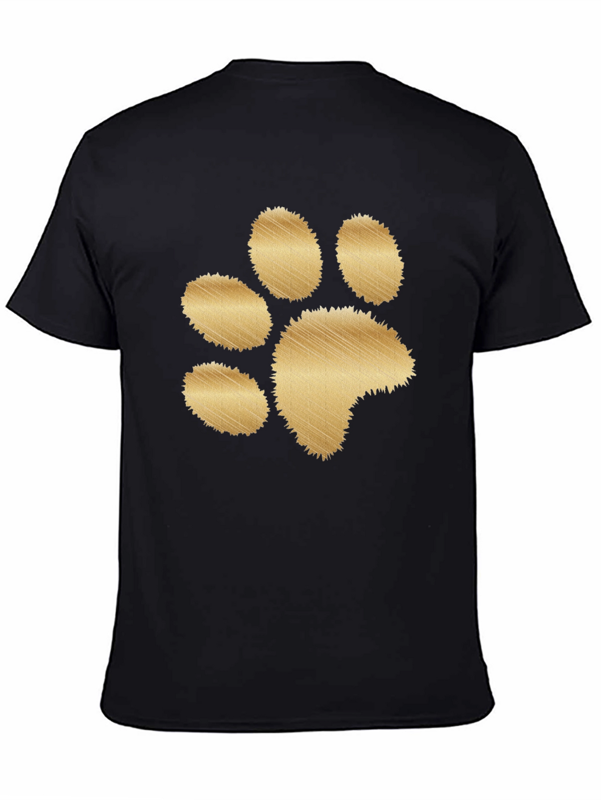 Black T-Shirt with Gold Paw Print