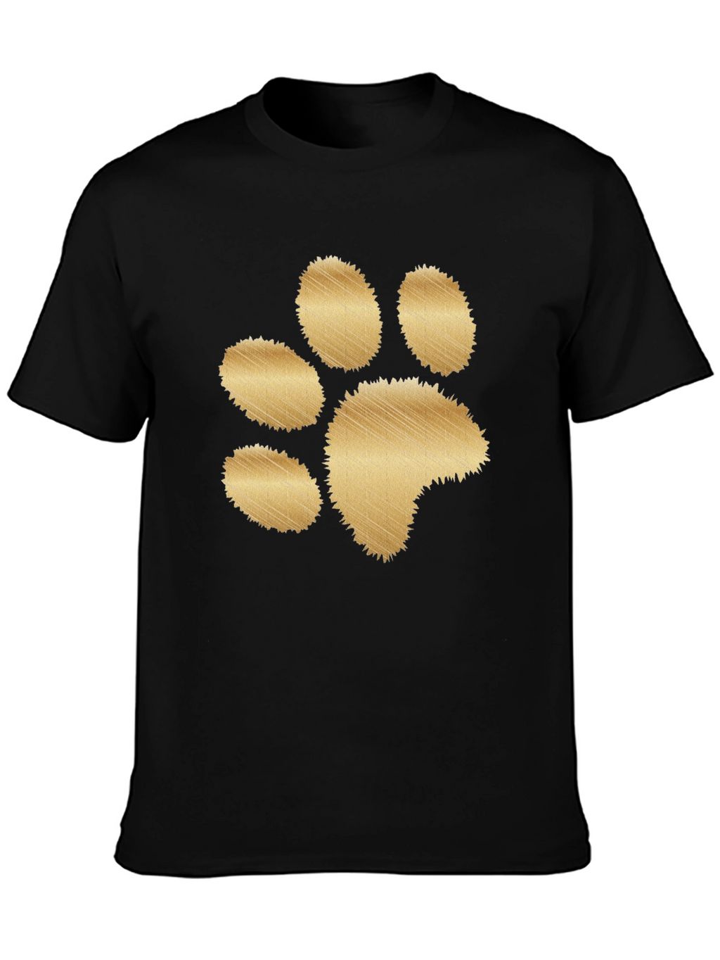 Black T-Shirt with Gold Paw Print