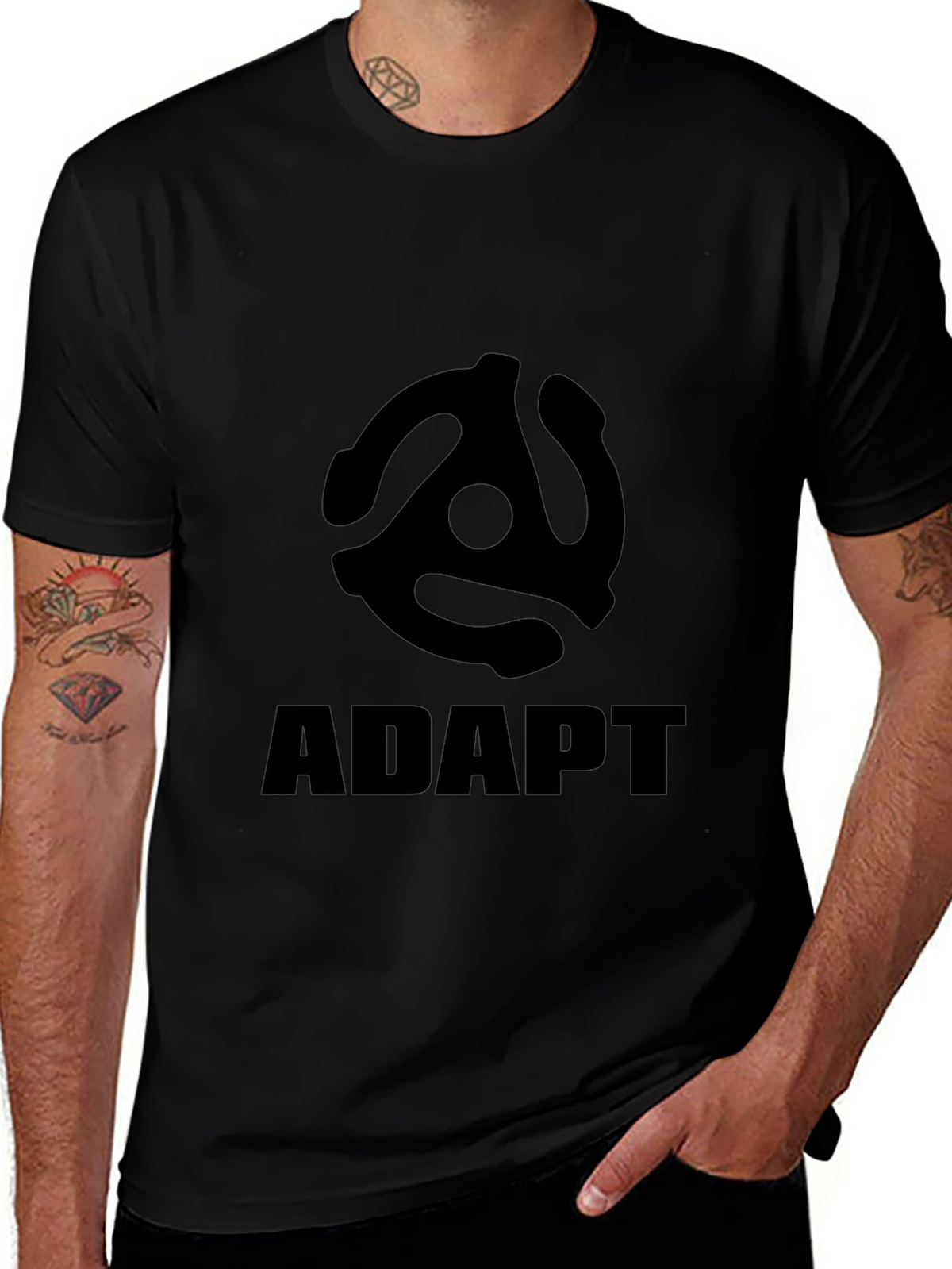 Adapt Record Adapter T-Shirt - Black