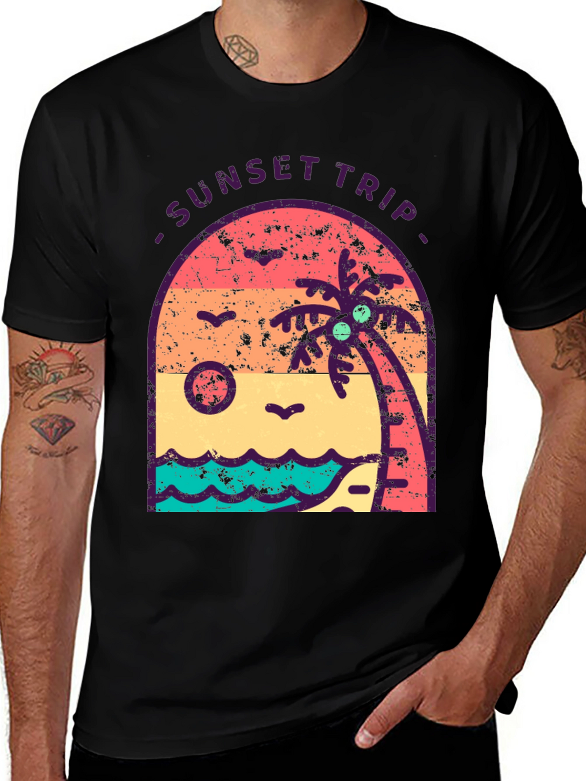 Sunset Trip Graphic Tee - Island Getaway