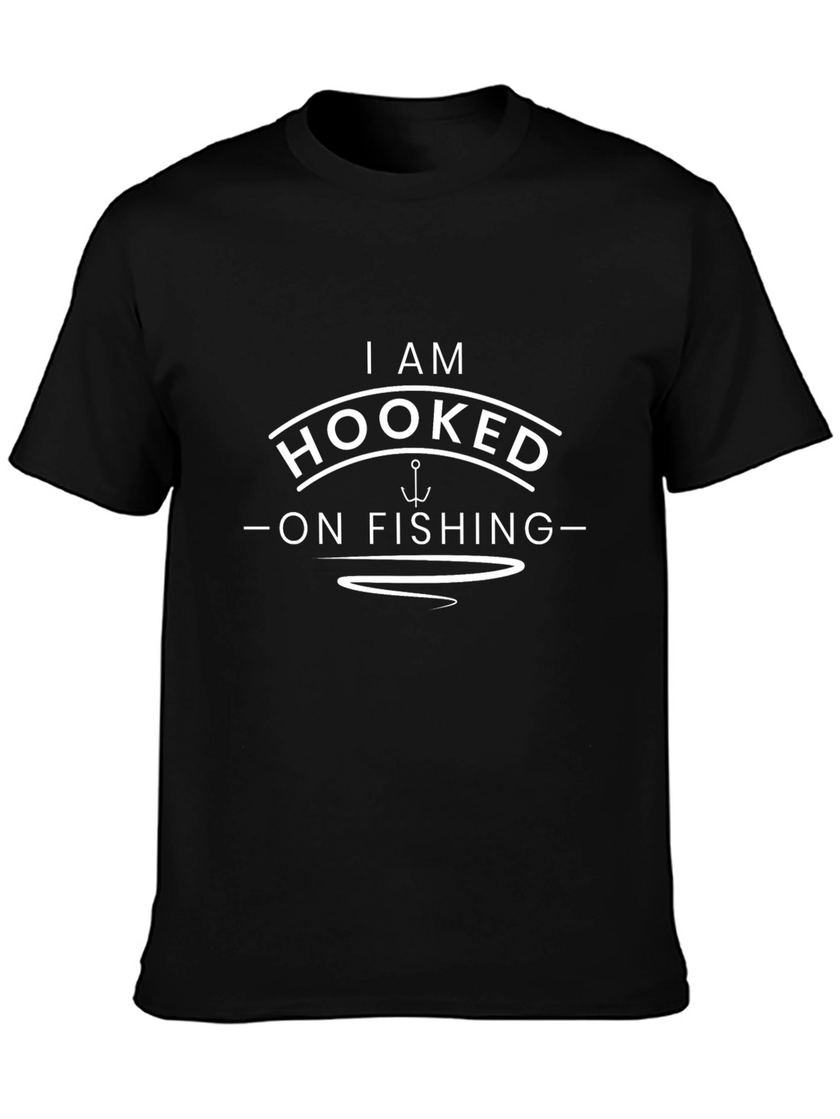 I am Hooked on Fishing Black T-Shirt