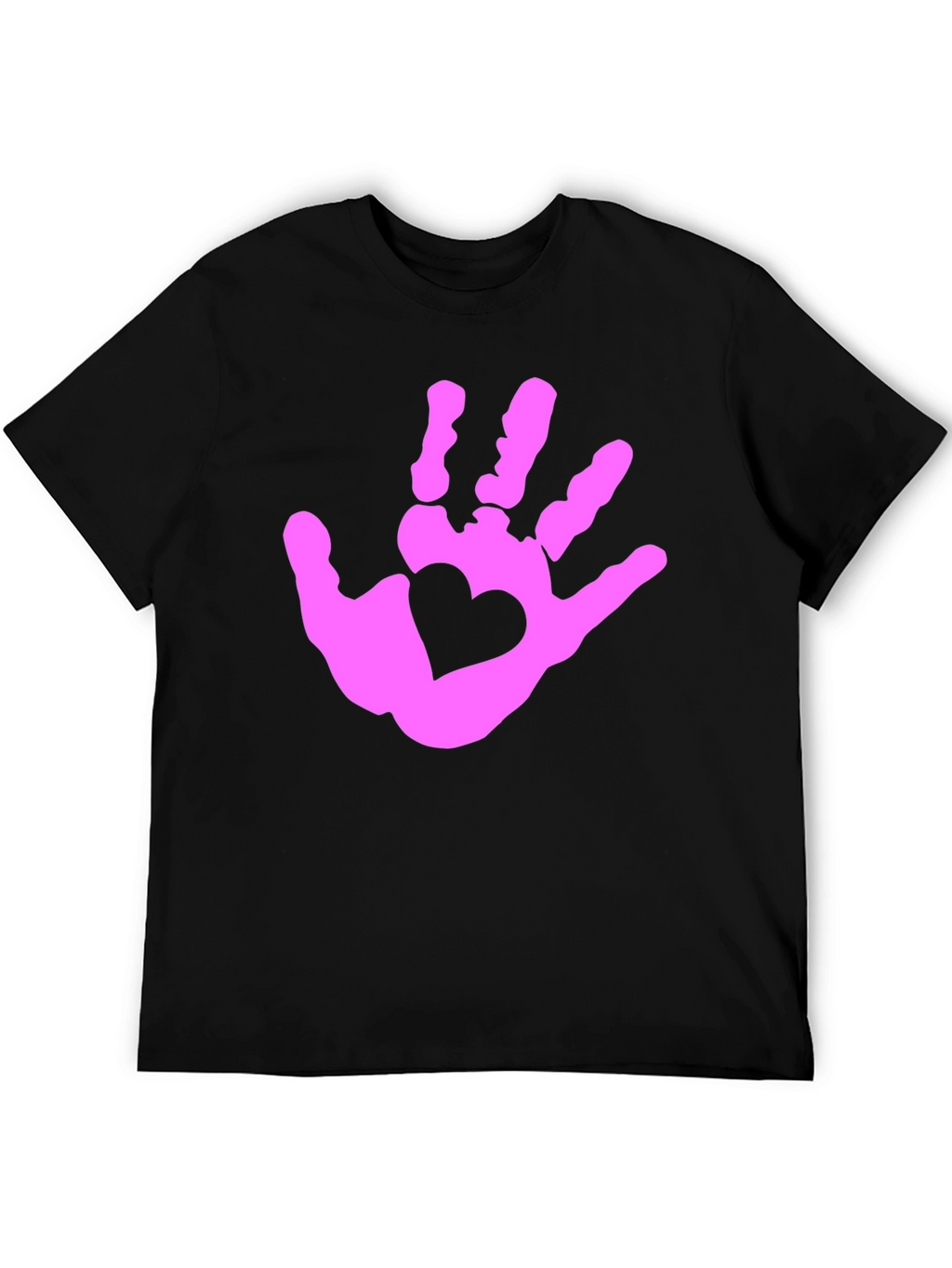 Heart Handprint Graphic Tee - Black