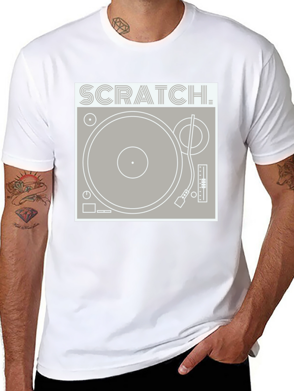 Scratch Turntable Graphic Tee - DJ Style Shirt