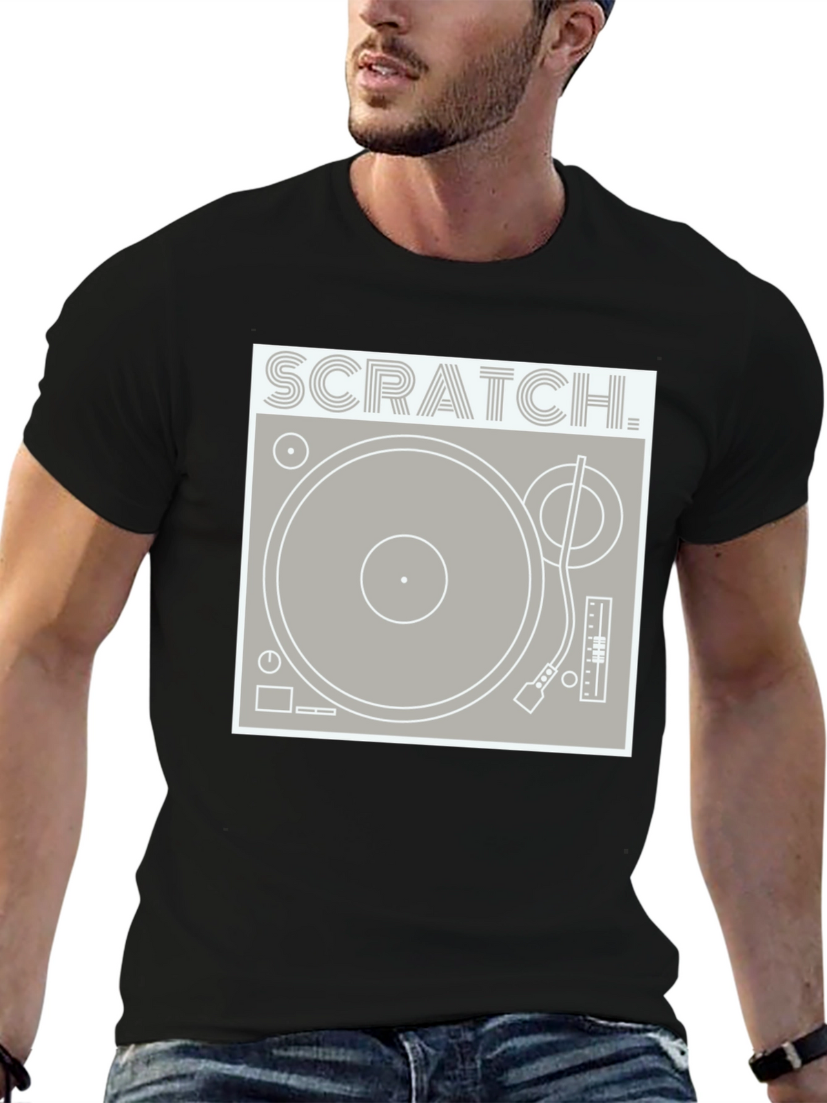 Scratch Turntable Graphic Tee - DJ Style Shirt