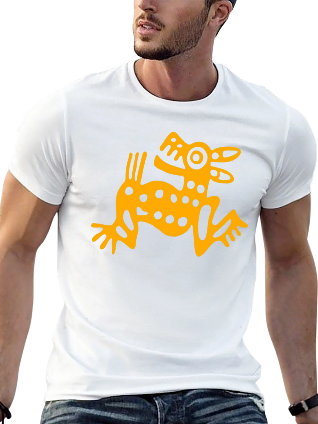 Aztec Dog Graphic T-Shirt - Black Menswear