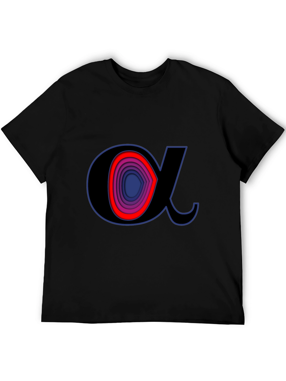 Alpha Symbol Graphic Tee - Stylish Black T-Shirt