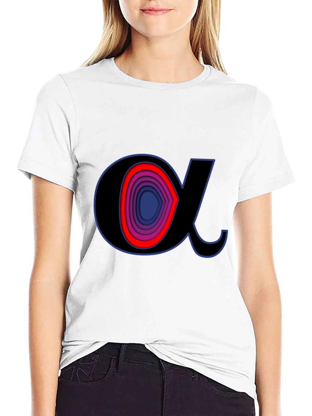 Alpha Symbol Graphic Tee - Stylish Black T-Shirt
