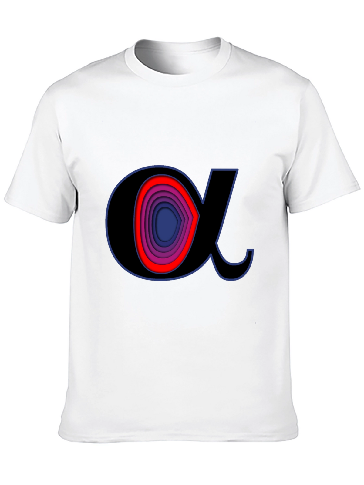 Alpha Symbol Graphic Tee - Stylish Black T-Shirt