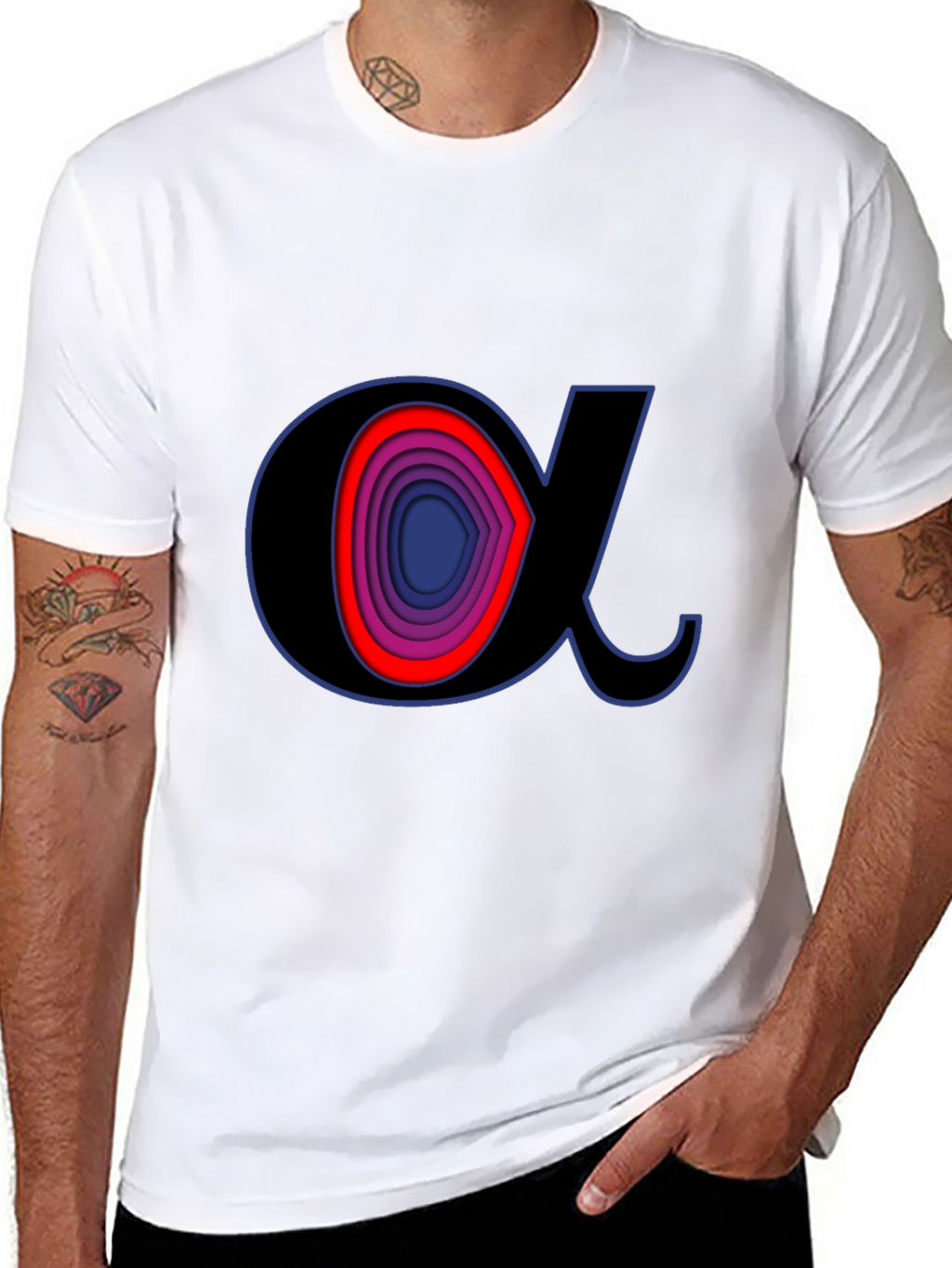 Alpha Symbol Graphic Tee - Stylish Black T-Shirt