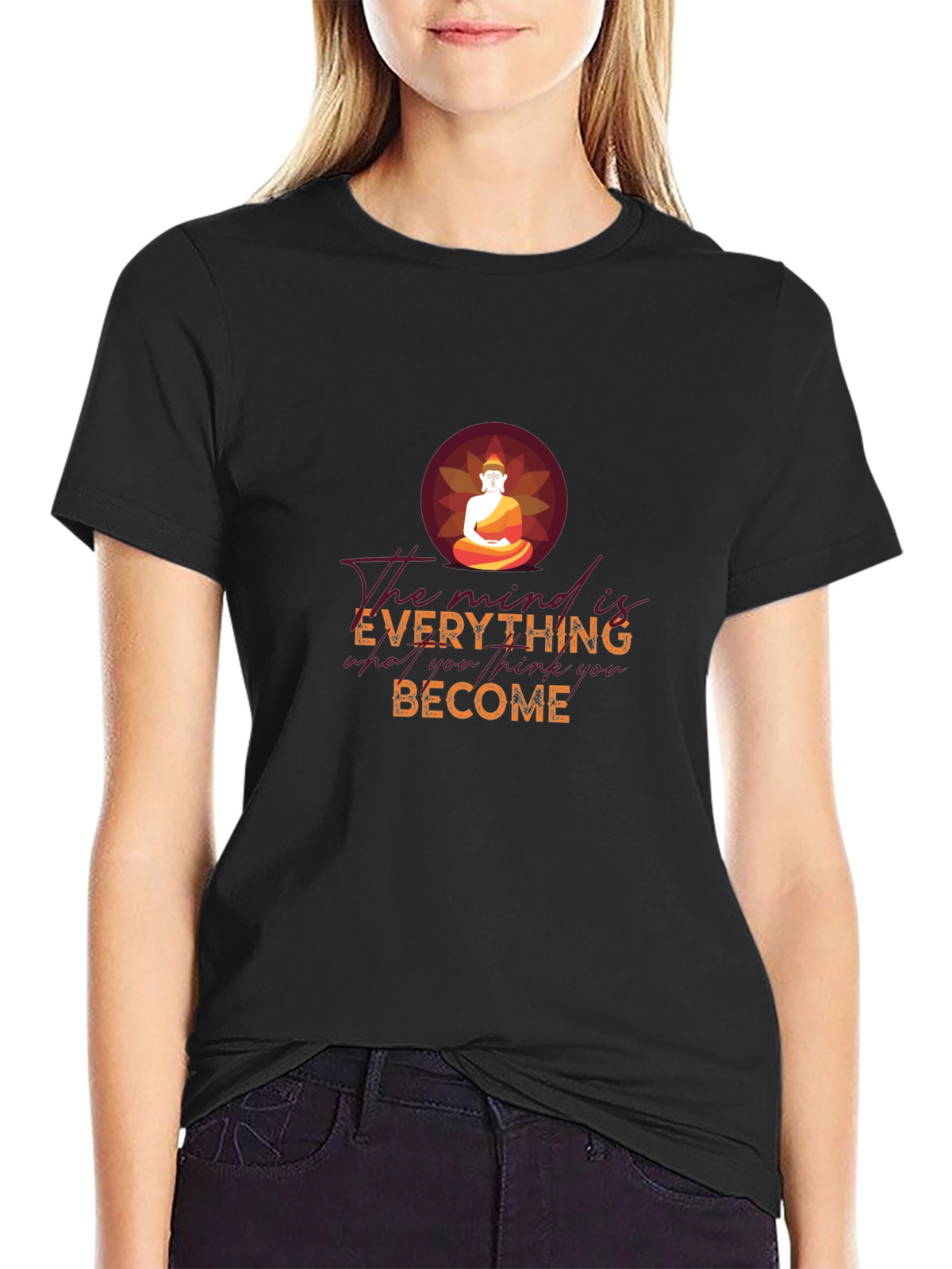 Mind is Everything Buddha Graphic Tee - Black