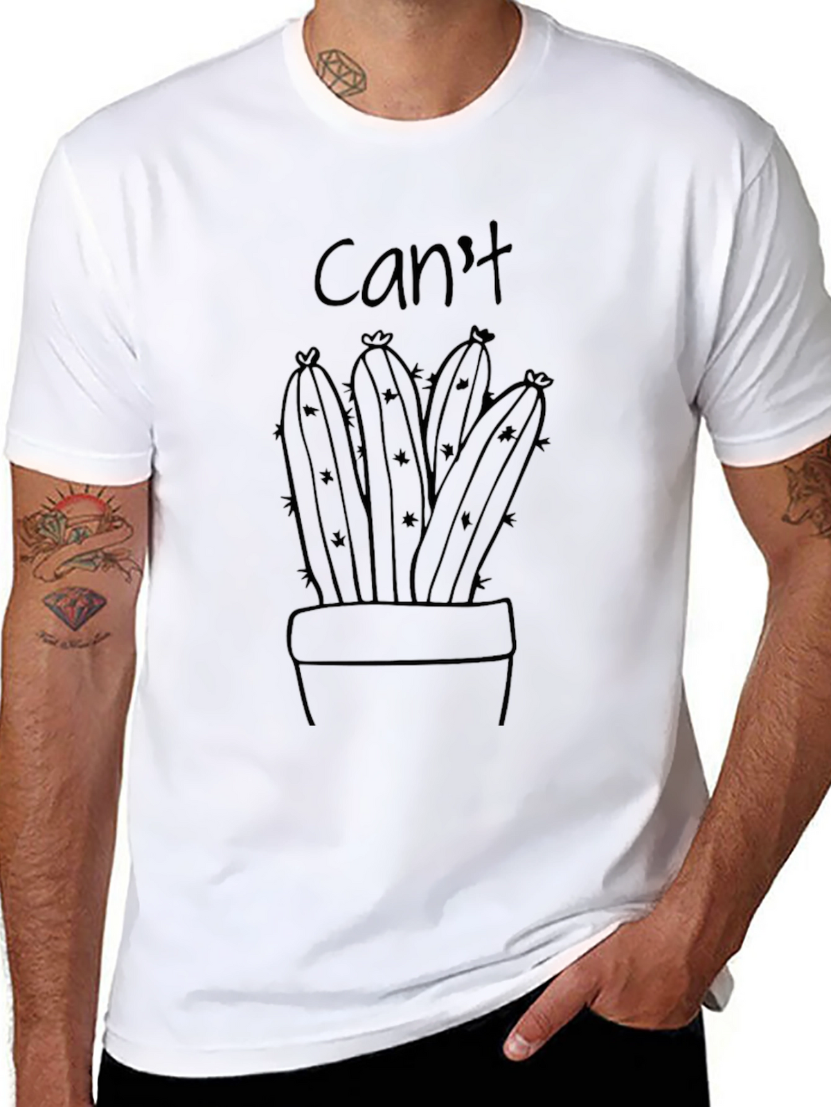 Cant Touch This Cactus Graphic Tee - Black