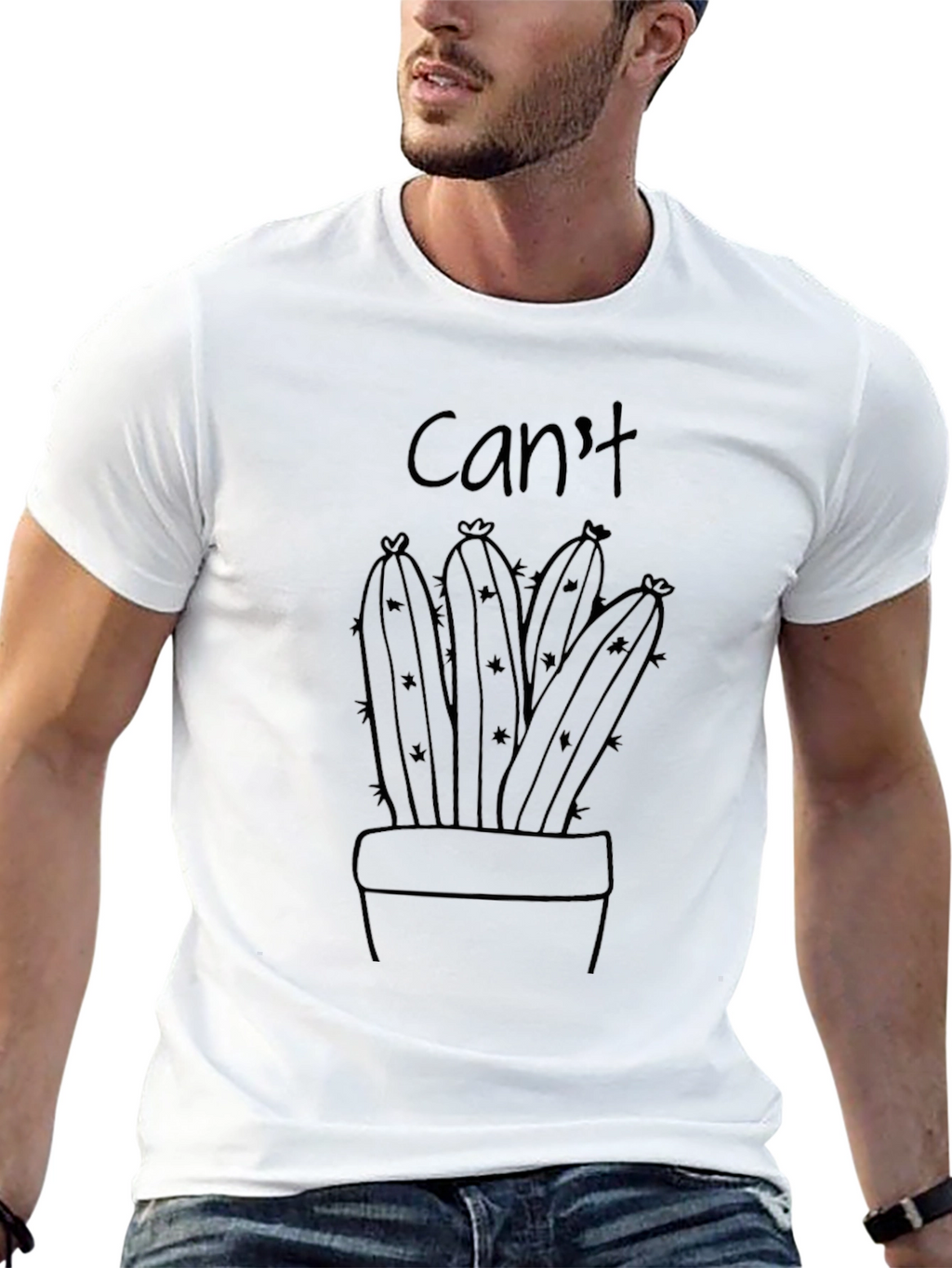 Cant Touch This Cactus Graphic Tee - Black