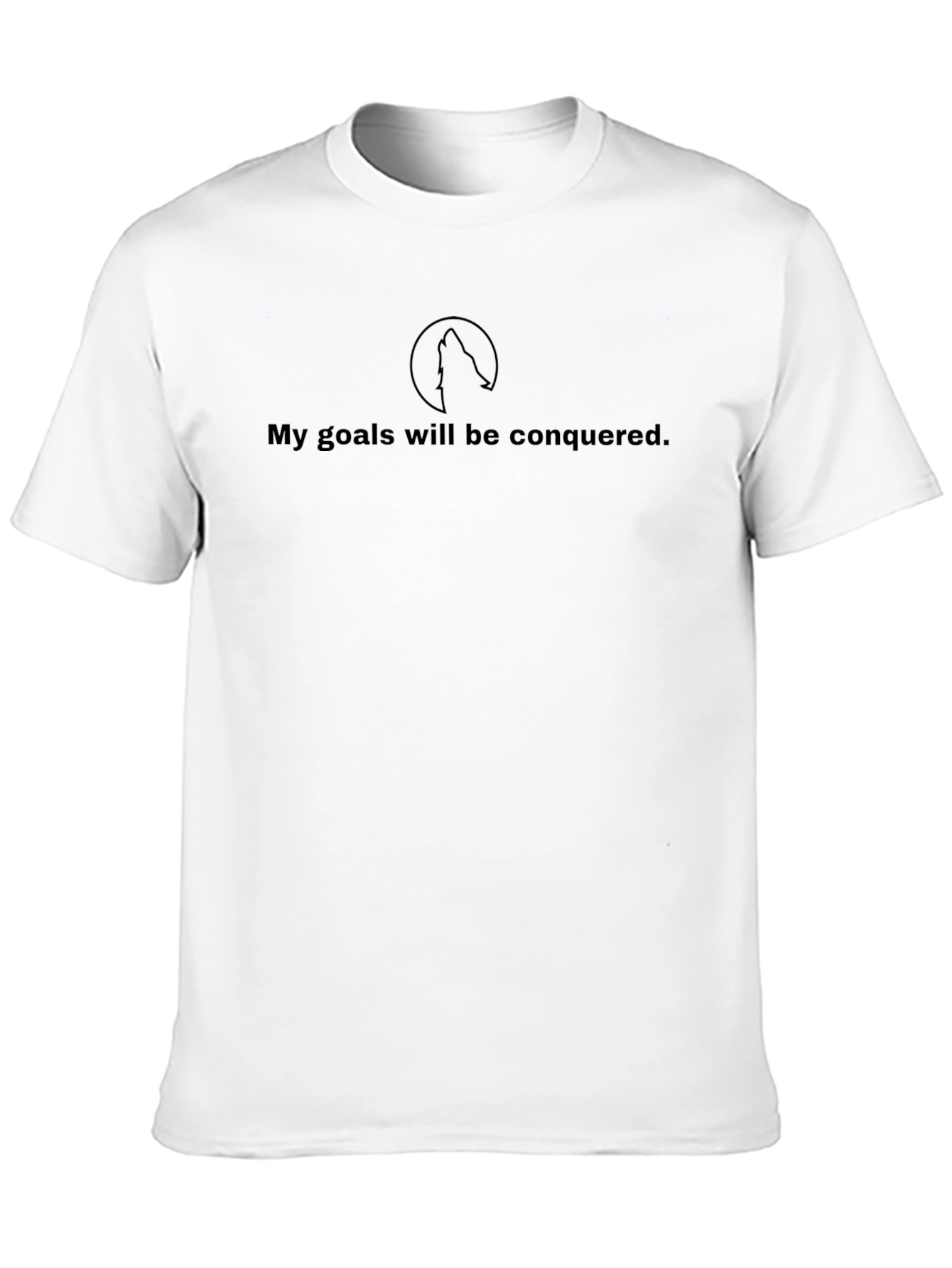 Conquer Goals T-Shirt - Motivational Wolf Design