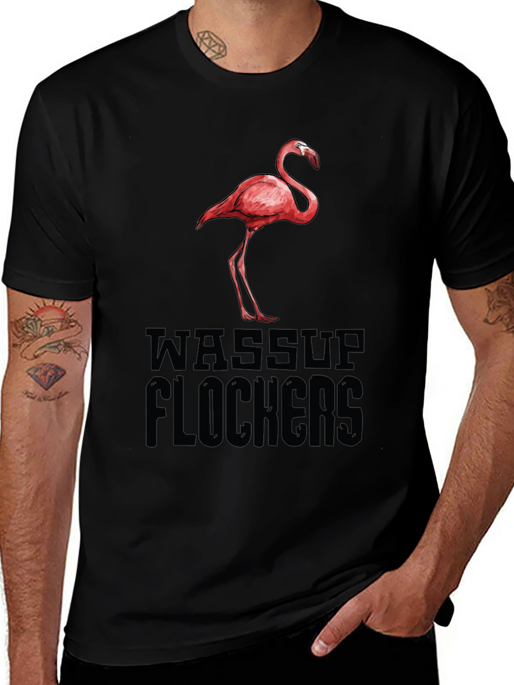 Wassup Flockers Flamingo Graphic Tee