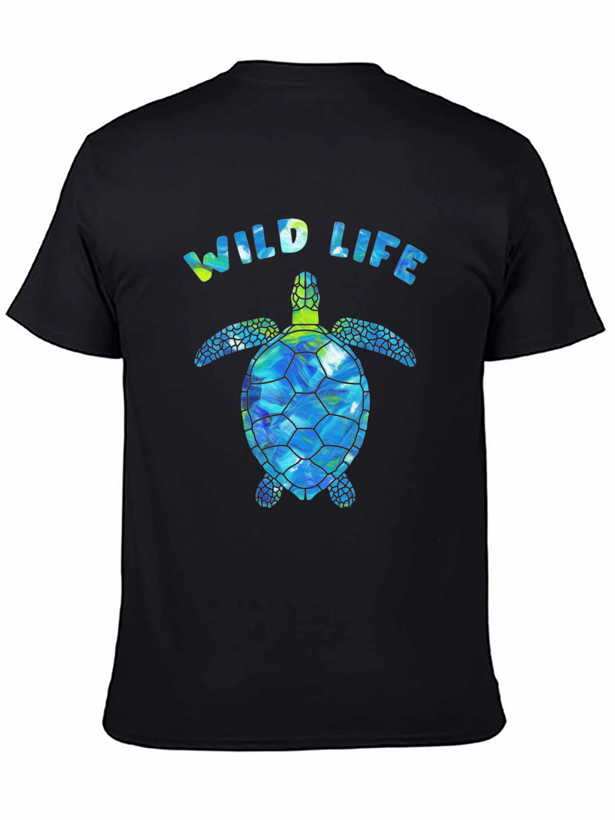 Wildlife Sea Turtle Graphic Tee - Black