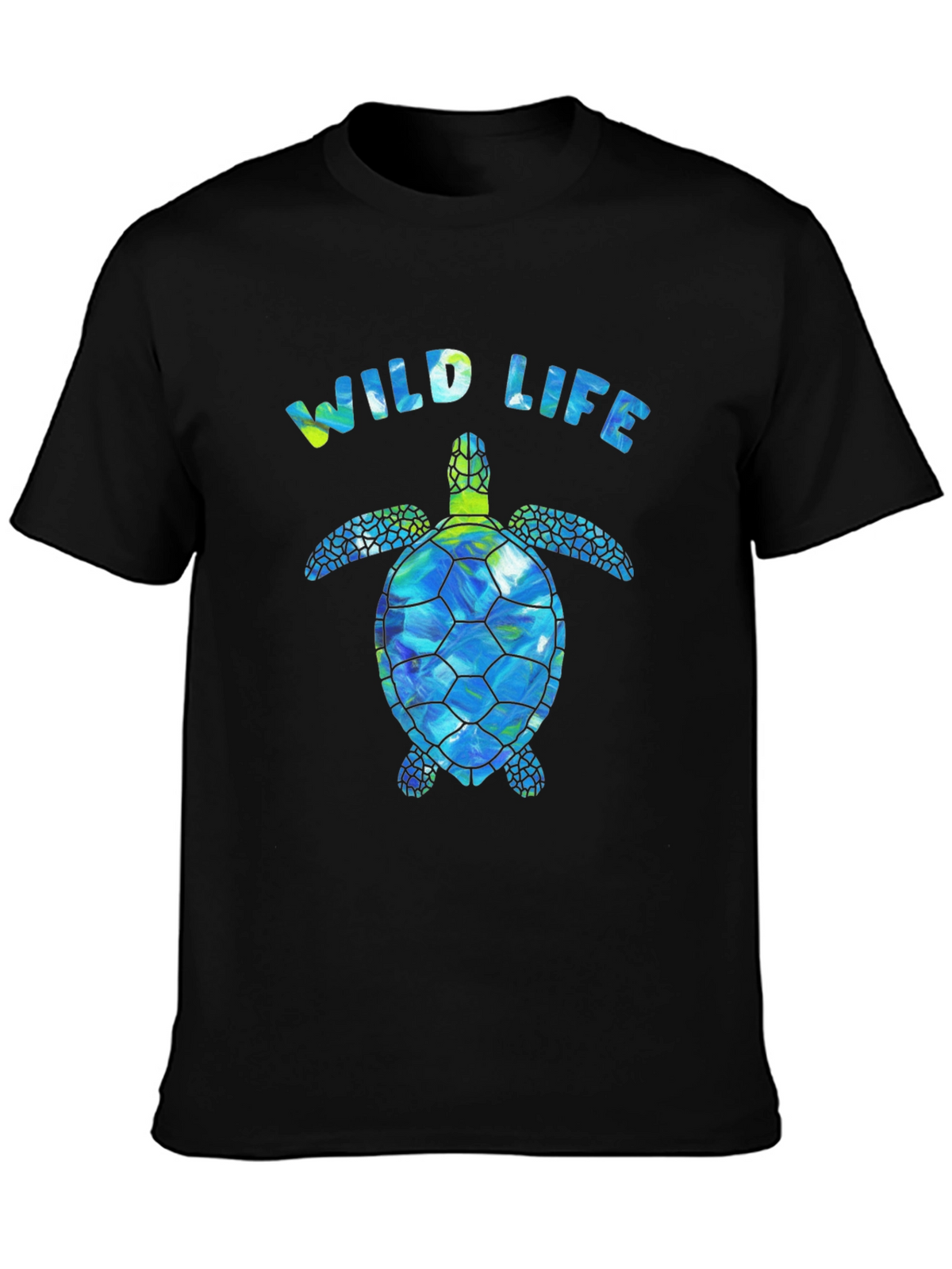 Wildlife Sea Turtle Graphic Tee - Black