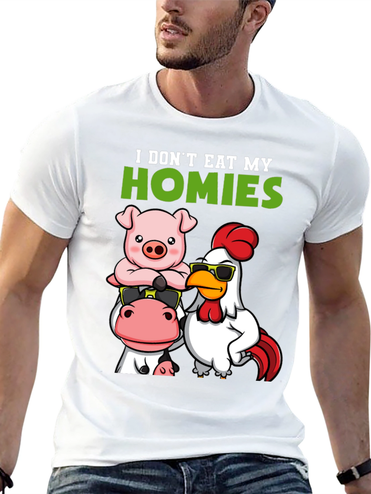 Vegan I Dont Eat My Homies Graphic Tee
